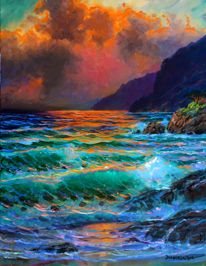 DZIGURSKI ll - Pacific Sunset - Oil on Canvas - 30 x 24
