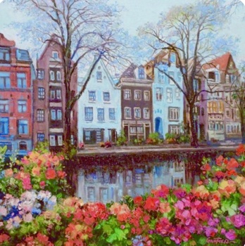 GANTNER - Flowers of Amsterdam - Oil on Panel - 16 x 16