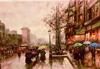 GANTNER - Rainy Day Paris - Oil on Canvas - 18 x 24