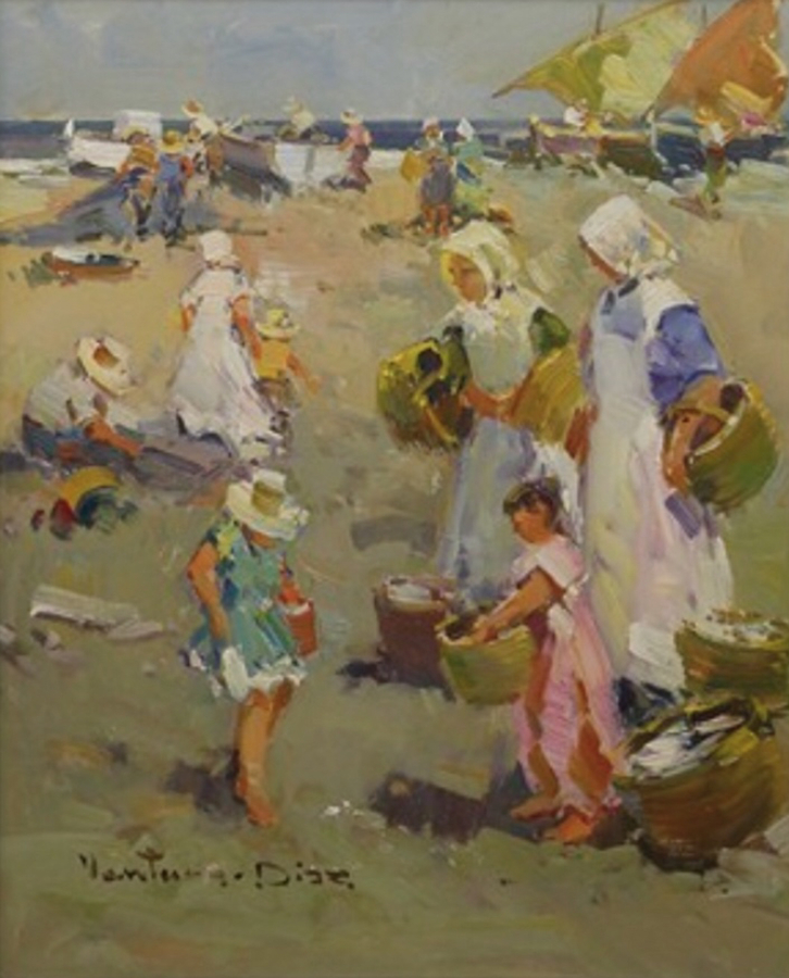 DIAZ - Labors in the Sun - Oil on Canvas - 13 x 9