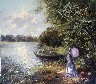  Title: GIRL BY THE LAKE , Size: 24 x 28 , Medium: Oil on Canvas