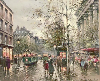 BLANCHARD - La Madalene, Paris - Oil on Canvas - 18 x 22