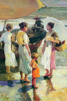 G. BUENO - ESPERANDO LA PESCA - Oil on Canvas - 57 x 38