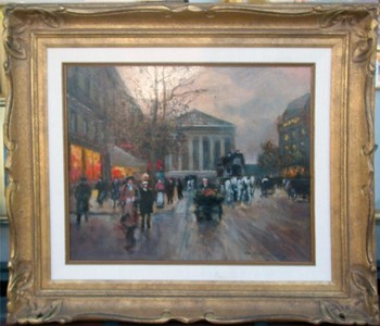 CORTES - RUE ROYALE, LA MADALENE - PARIS - Oil on Canvas - 18 x 21