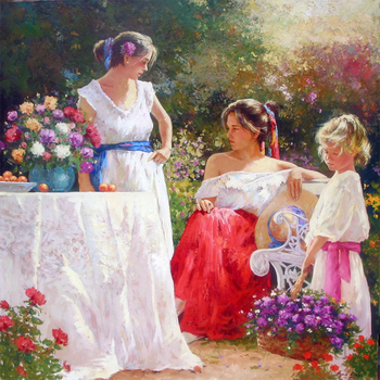 FRANCES - COLORS OF SUMMER - Oil on Canvas - 44 x 44