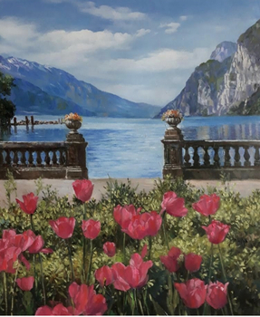 GANTNER - Lake Como, Italy - Oil on Canvas - 20 x 16