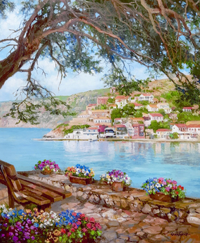  Title: Assos, Kefalonia Greece , Size: 24 x 20 , Medium: Oil on Canvas