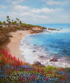  Title: La Jolla in Spring , Size: 30 x 24 , Medium: Oil on Canvas
