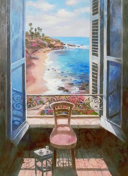  Title: Window to La Jolla , Size: 36 x 24 , Medium: Oil on Canvas