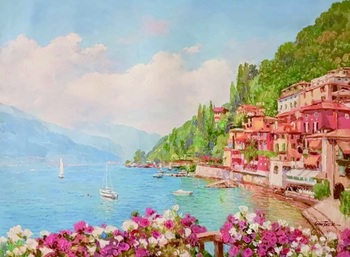 GANTNER - Lake Como - Oil on Canvas - 18 x 24