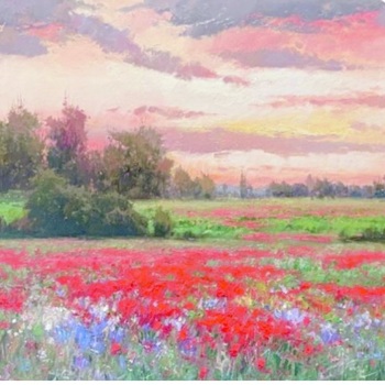 GANTNER - Red Fields - Oil on Canvas - 24 x 20
