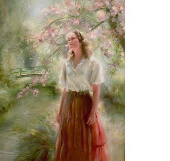 Gouidon - Giverny Garden - Oil on Canvas - 42 x 32