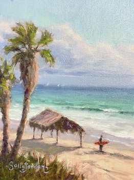 JORDAN - Sand and Surf - Oil on Canvas - 8 x 6