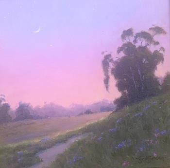 JORDAN - Moon Over the Meadow - Oil on Canvas - 12 x 12