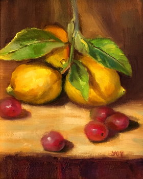  Title: Lemons , Size: 10 x 8 , Medium: Oil on Panel