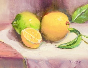JOY - Lemons - Oil on Panel - 8 x 10