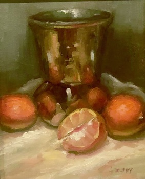 JOY - Copper/oranges - Oil on Canvas - 10 x 8