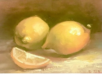 JOY - Lemons - Oil on Canvas - 8 x 10