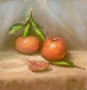 JOY - Oranges - Oil on Canvas - 12 x 12