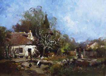 GALIEN-LALOUE - FARM - Oil on Canvas - 18 x 25