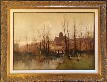  Title: Landscape, France , Medium: Oil on Panel
