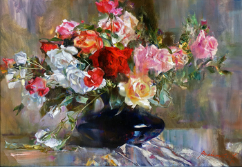LARISSA - Scent of Roses - Oil on Canvas - 24 x 30
