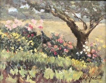 Logan - Flower Garden - Oil on Canvas - 16 x 20