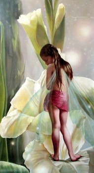 LOPEZ - FLOWER FAIRY - Oil on Canvas - 48 x 26