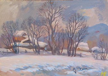 NAVROS - EARLY WINTER - Oil on Canvas - 8 x 10