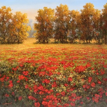 M.S. PARK - TUSCANY, THE BEAUTIFUL - Oil on Canvas - 36 x 36
