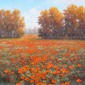 M.S. PARK - TUSCANY IN MOTION - Oil on Canvas - 36 x 36