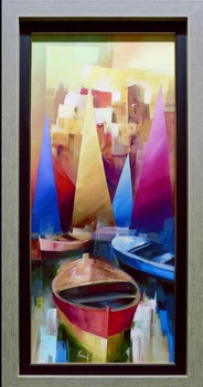 PICCOLI - Barca Sulla Sabbia - Oil on Canvas - 35 x 16
