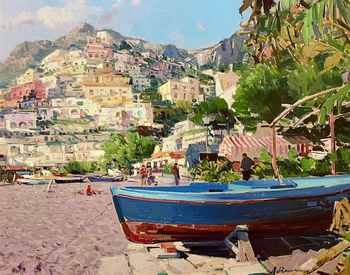 ROMANO - Positano Summer - Oil on Canvas - 16 x 20