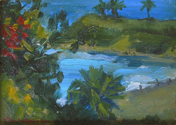 ZAVALOVA - SUNNY AFTERNOON - Oil on Canvas - 5 x 7